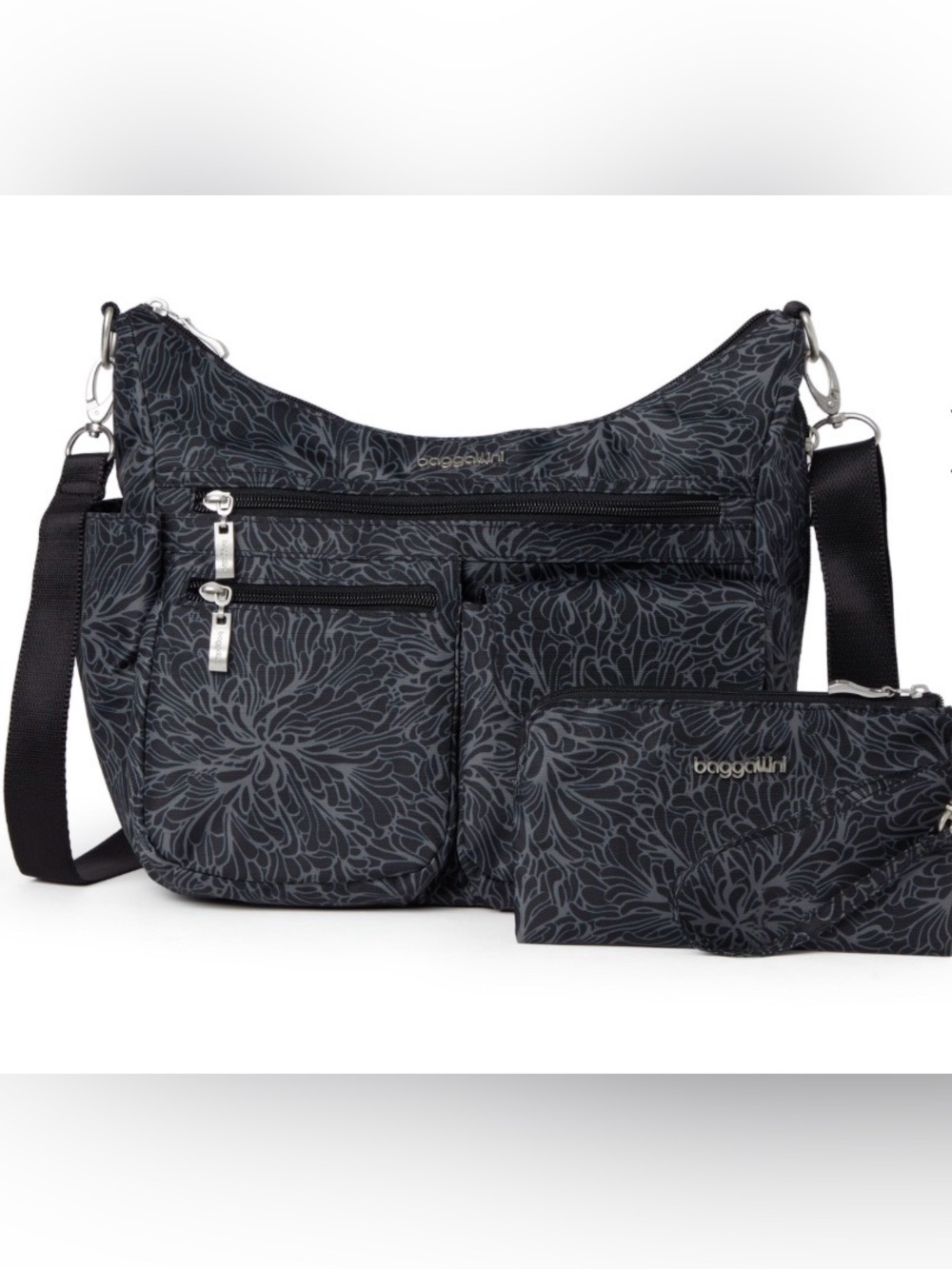 NWT baggallini Modern Everywhere Crossbody Bag - Midnight Blossom